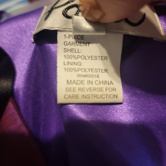 Iridescent Purple Maroon Patra Dress Size 12 V Neck Full Skirt Formal m67 - Picture 9 of 10